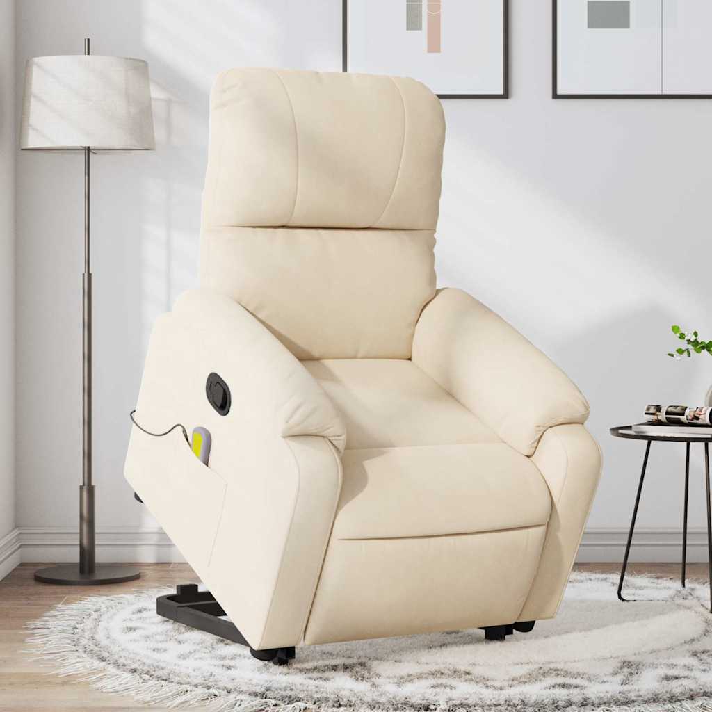 Fauteuil inclinable de massage beige tissu microfibre - XIOS