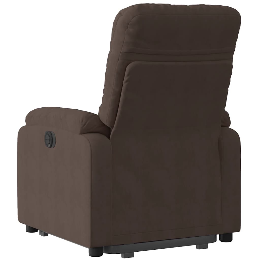 Fauteuil inclinable électrique marron tissu microfibre - XIOS