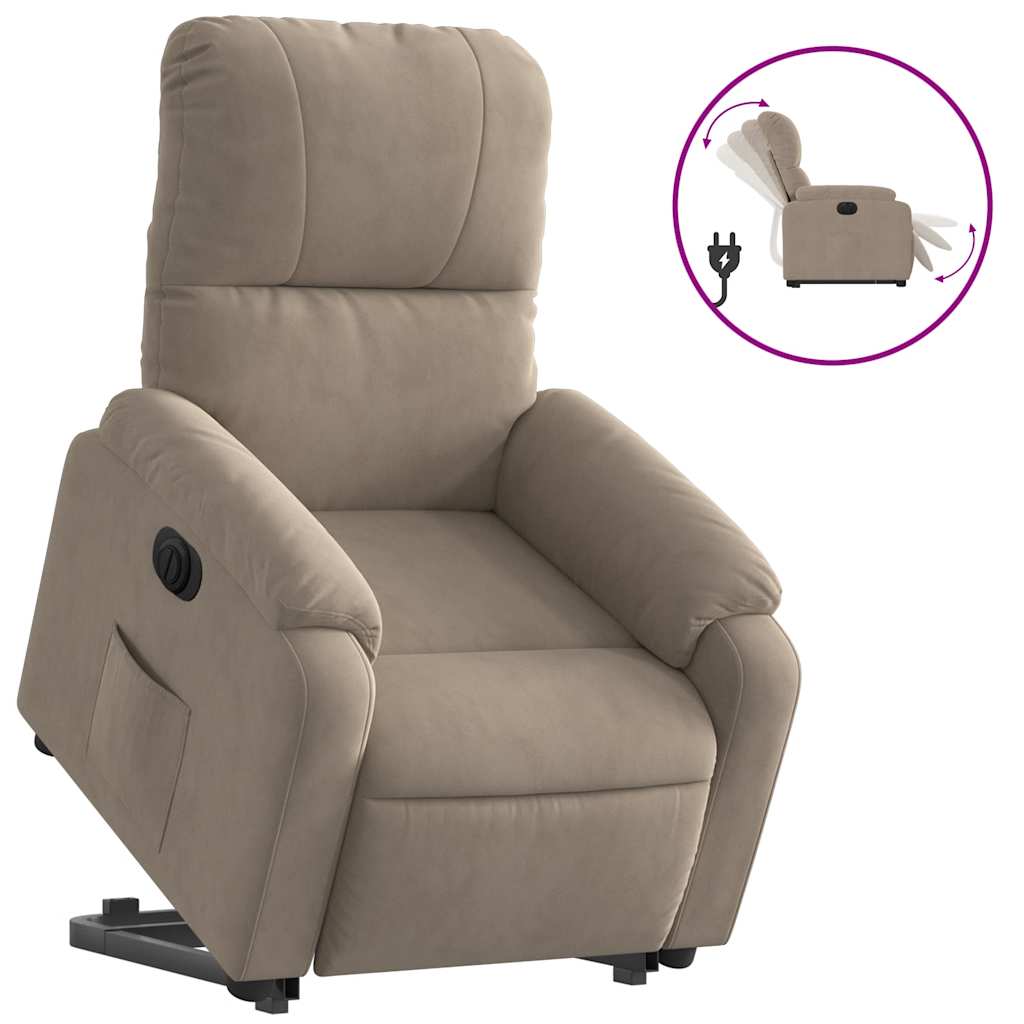 Fauteuil inclinable électrique taupe tissu microfibre - XIOS
