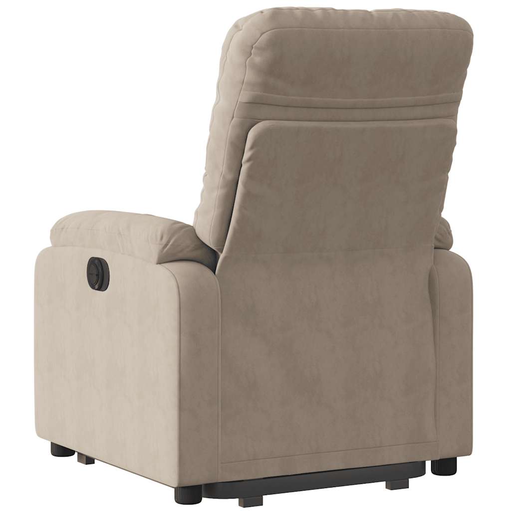 Fauteuil inclinable électrique taupe tissu microfibre