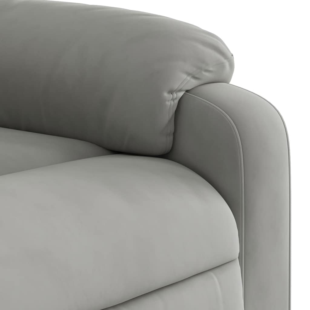 Fauteuil inclinable électrique gris clair tissu microfibre
