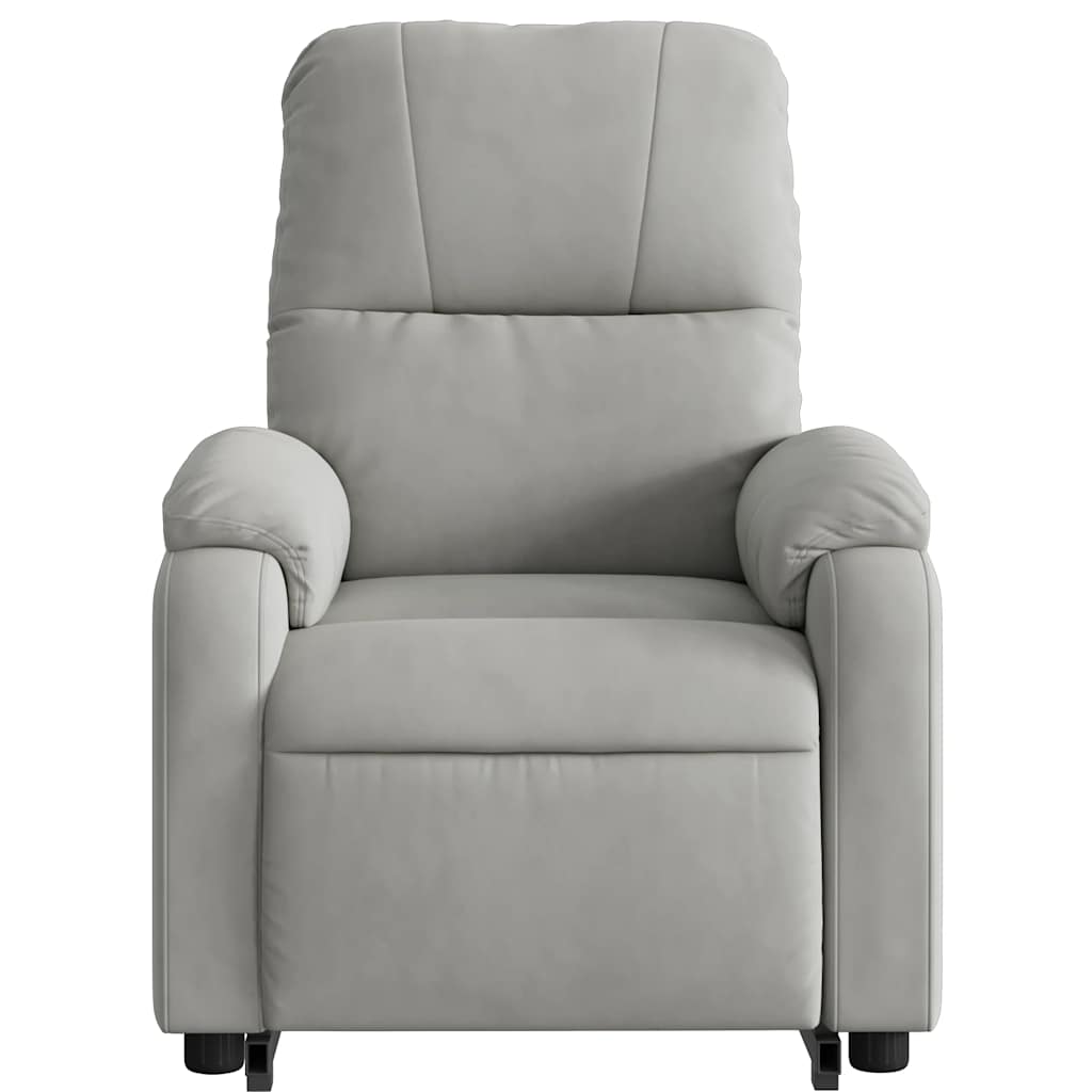 Fauteuil inclinable électrique gris clair tissu microfibre