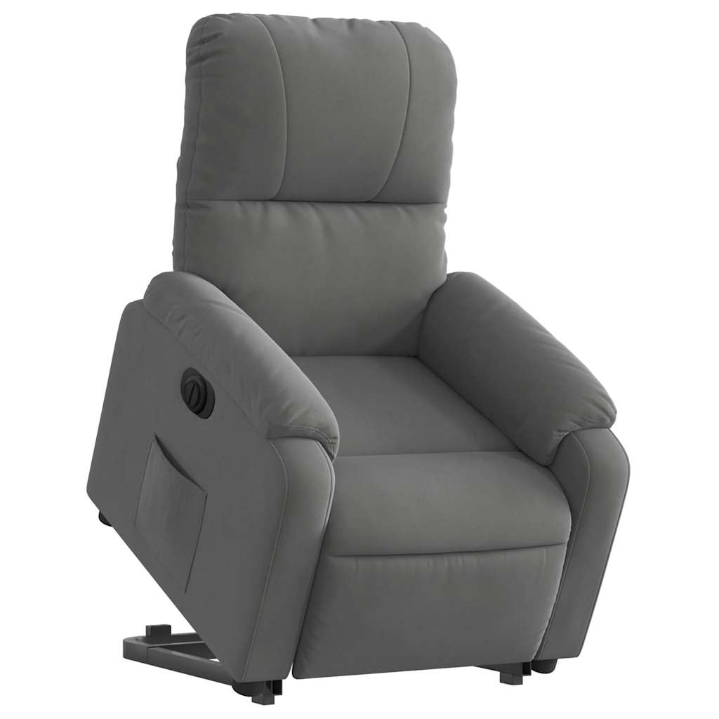 Fauteuil inclinable électrique gris foncé tissu microfibre - XIOS