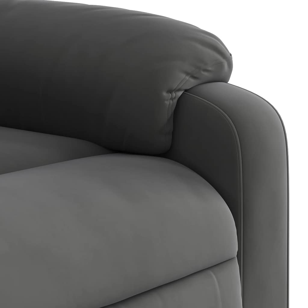 Fauteuil inclinable électrique gris foncé tissu microfibre