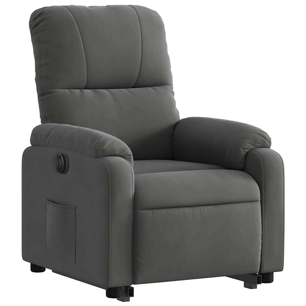 Fauteuil inclinable électrique gris foncé tissu microfibre - XIOS