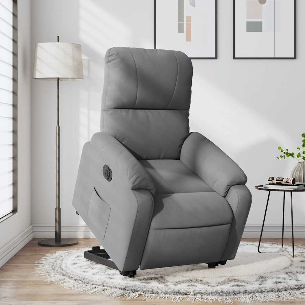 Fauteuil inclinable électrique gris foncé tissu microfibre - XIOS