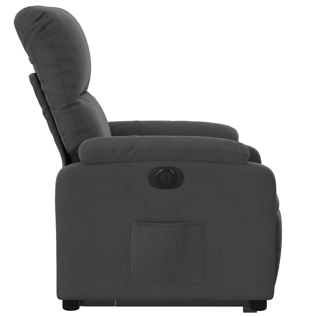 Fauteuil inclinable électrique gris foncé tissu microfibre - XIOS