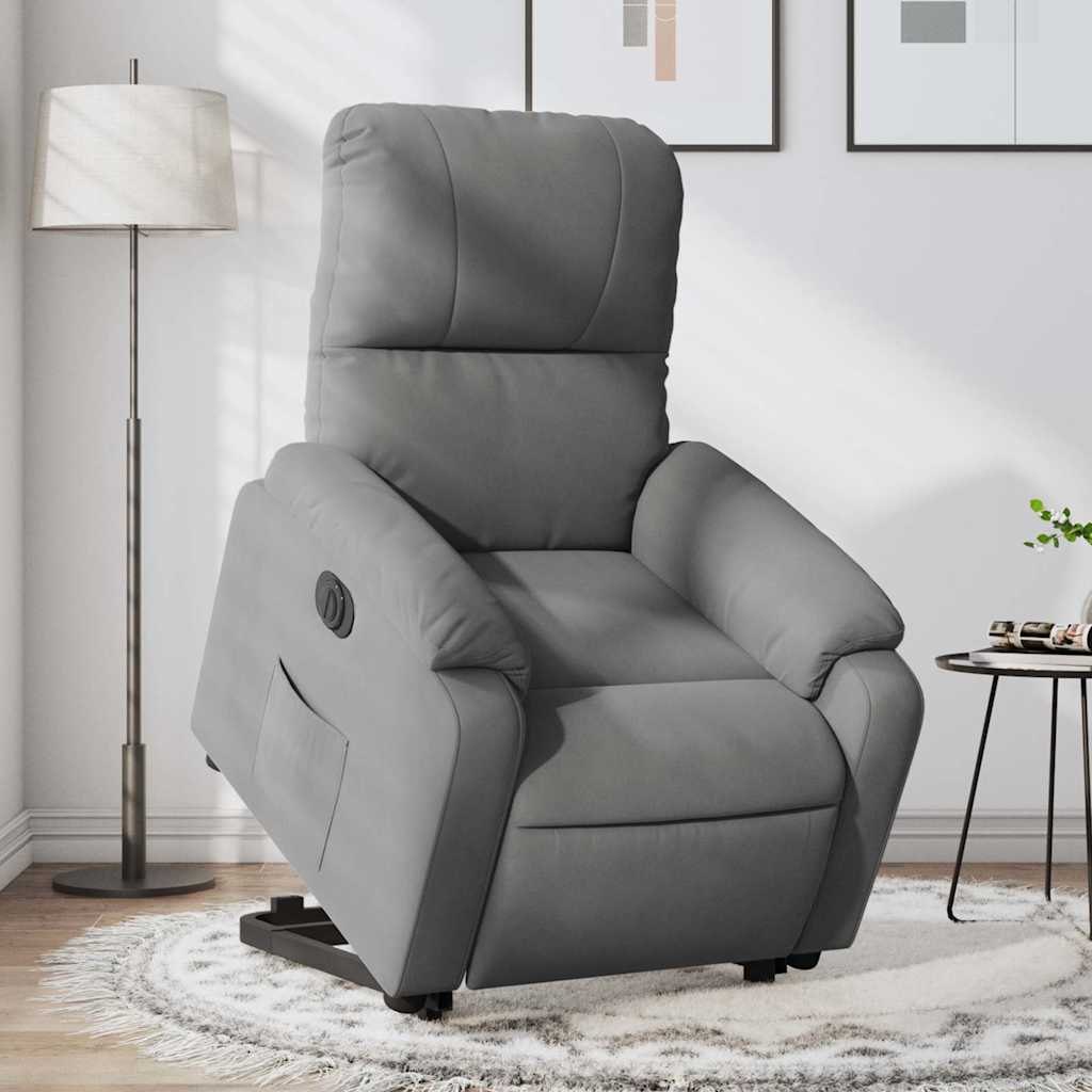 Fauteuil inclinable électrique gris foncé tissu microfibre - XIOS