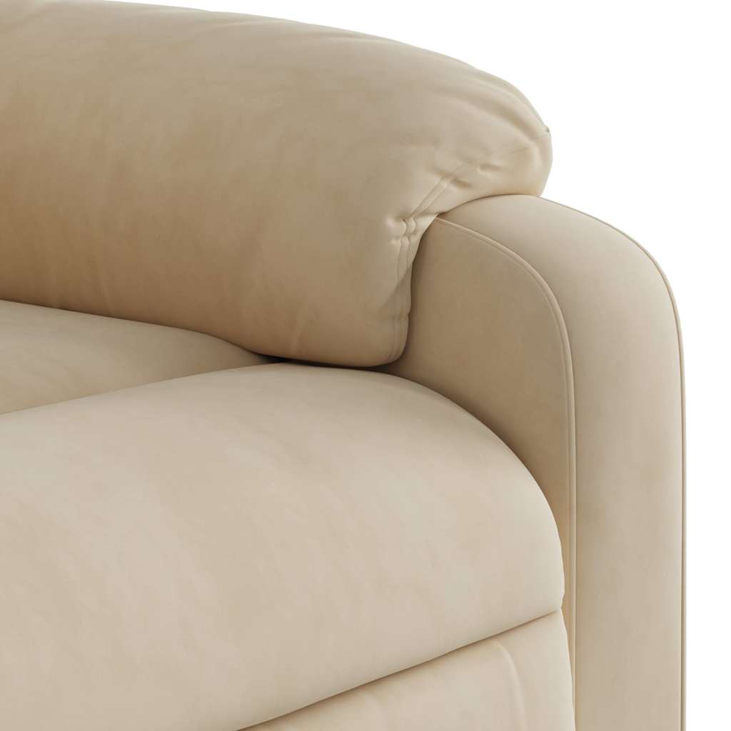 Fauteuil inclinable électrique crème tissu microfibre