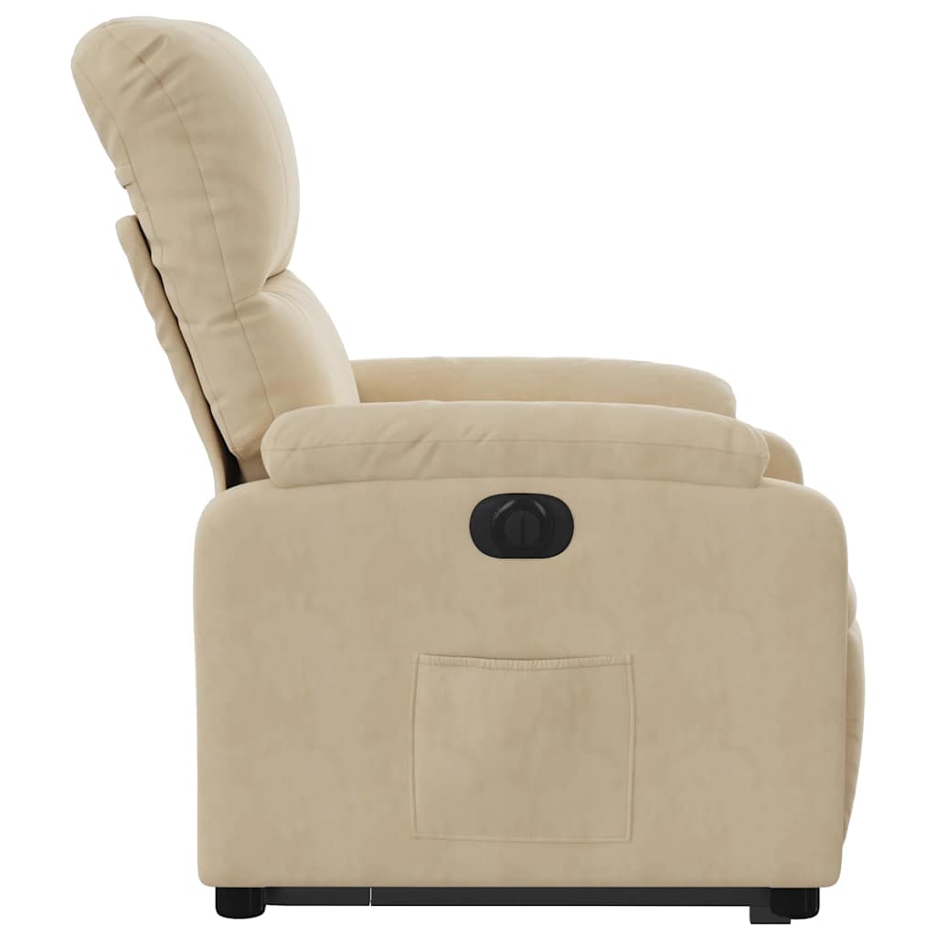 Fauteuil inclinable électrique crème tissu microfibre - XIOS