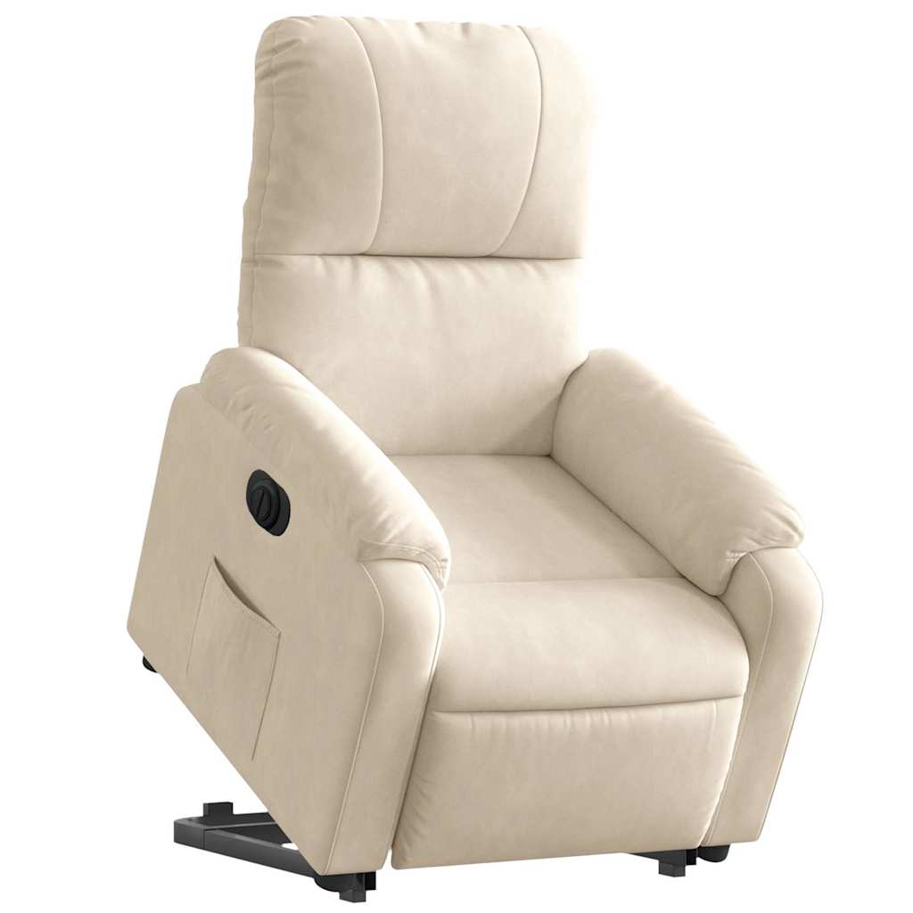 Fauteuil inclinable électrique beige tissu microfibre - XIOS