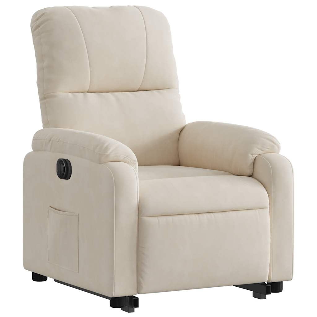 Fauteuil inclinable électrique beige tissu microfibre - XIOS