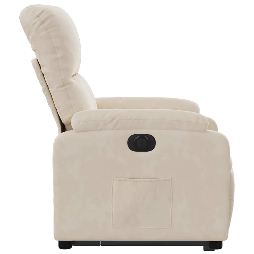 Fauteuil inclinable électrique beige tissu microfibre - XIOS
