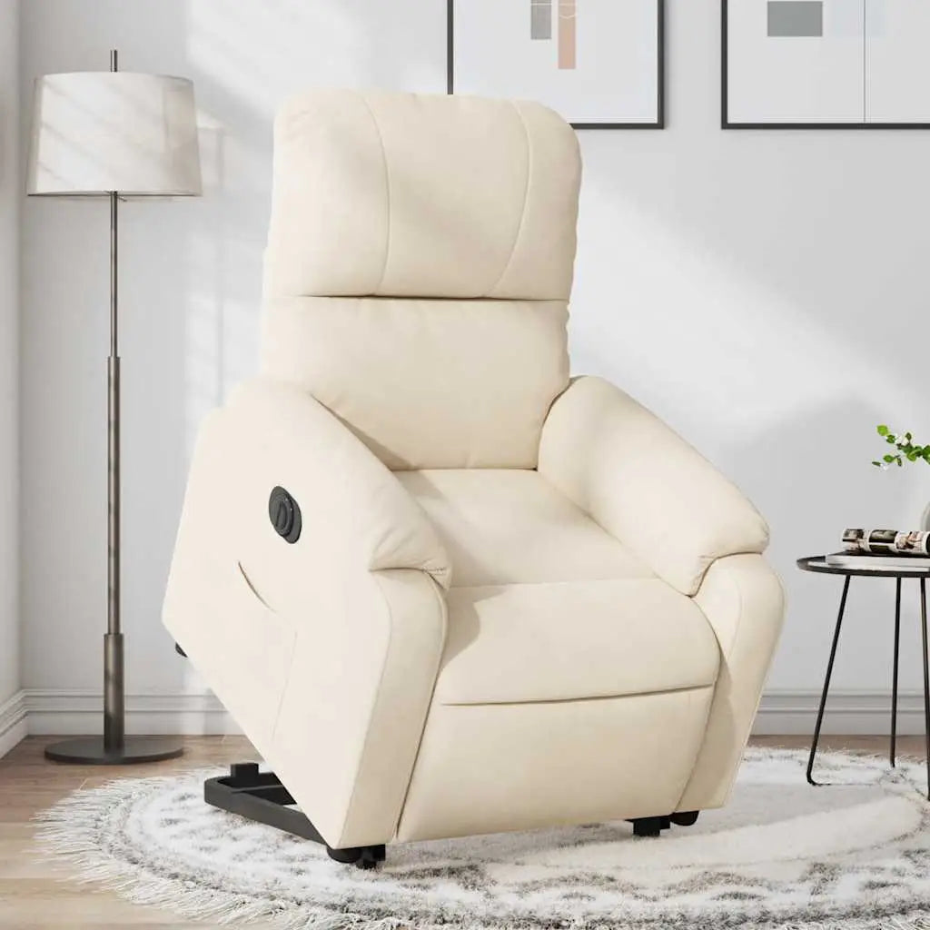Fauteuil inclinable électrique beige tissu microfibre - XIOS