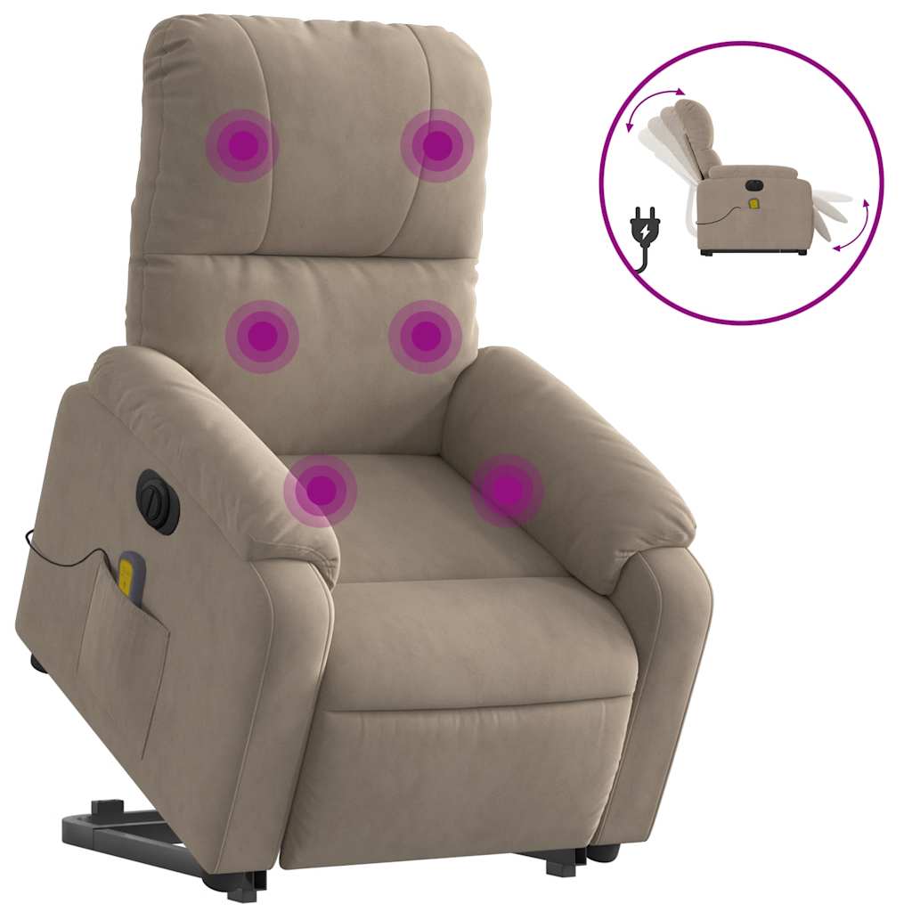 Fauteuil inclinable de massage électrique taupe - XIOS