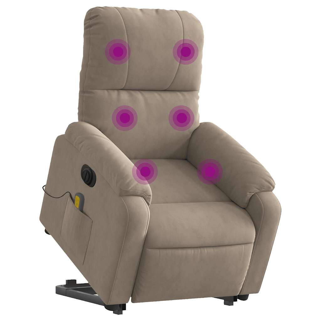 Fauteuil inclinable de massage électrique taupe - XIOS