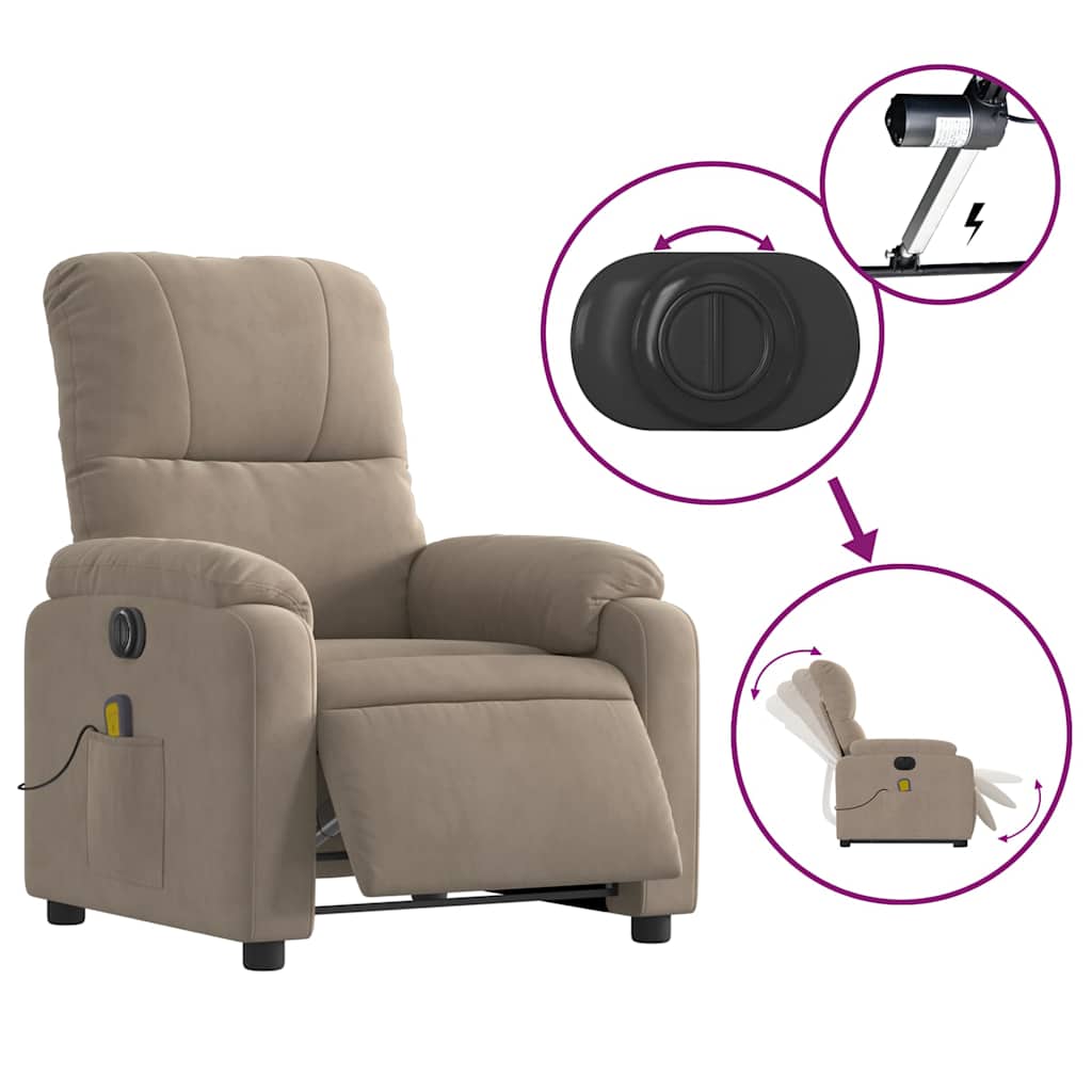 Fauteuil inclinable de massage électrique taupe - XIOS