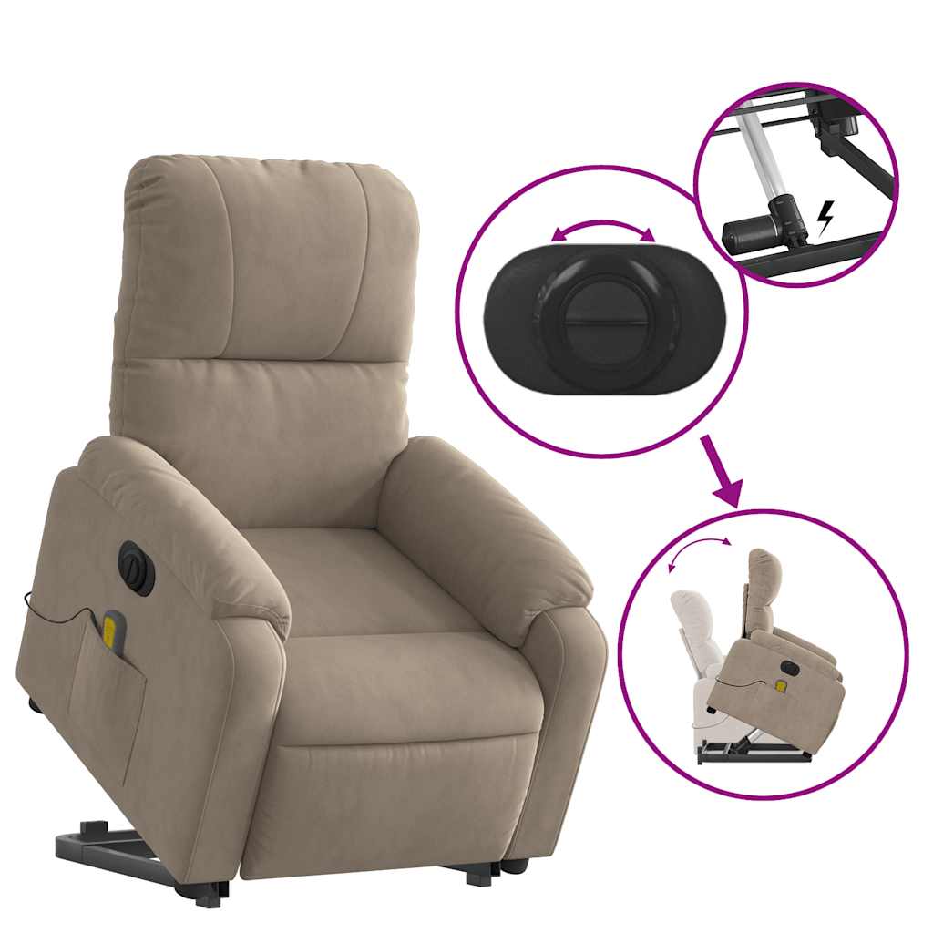Fauteuil inclinable de massage électrique taupe - XIOS