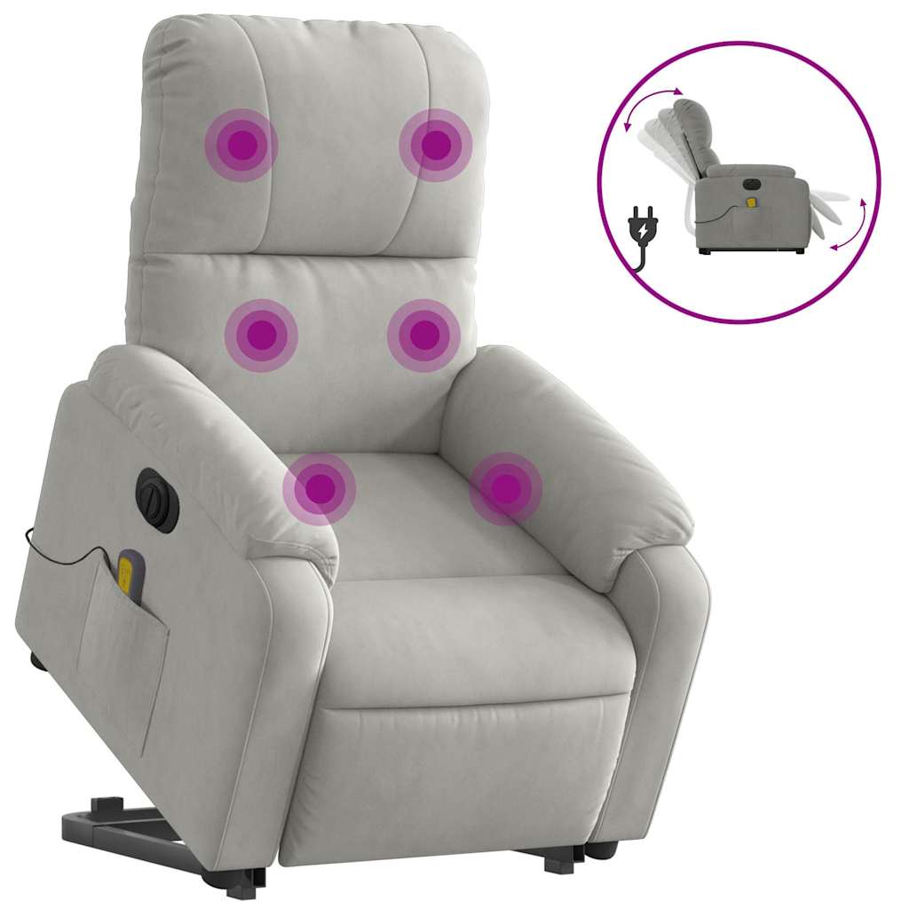 Fauteuil inclinable de massage électrique gris clair - XIOS