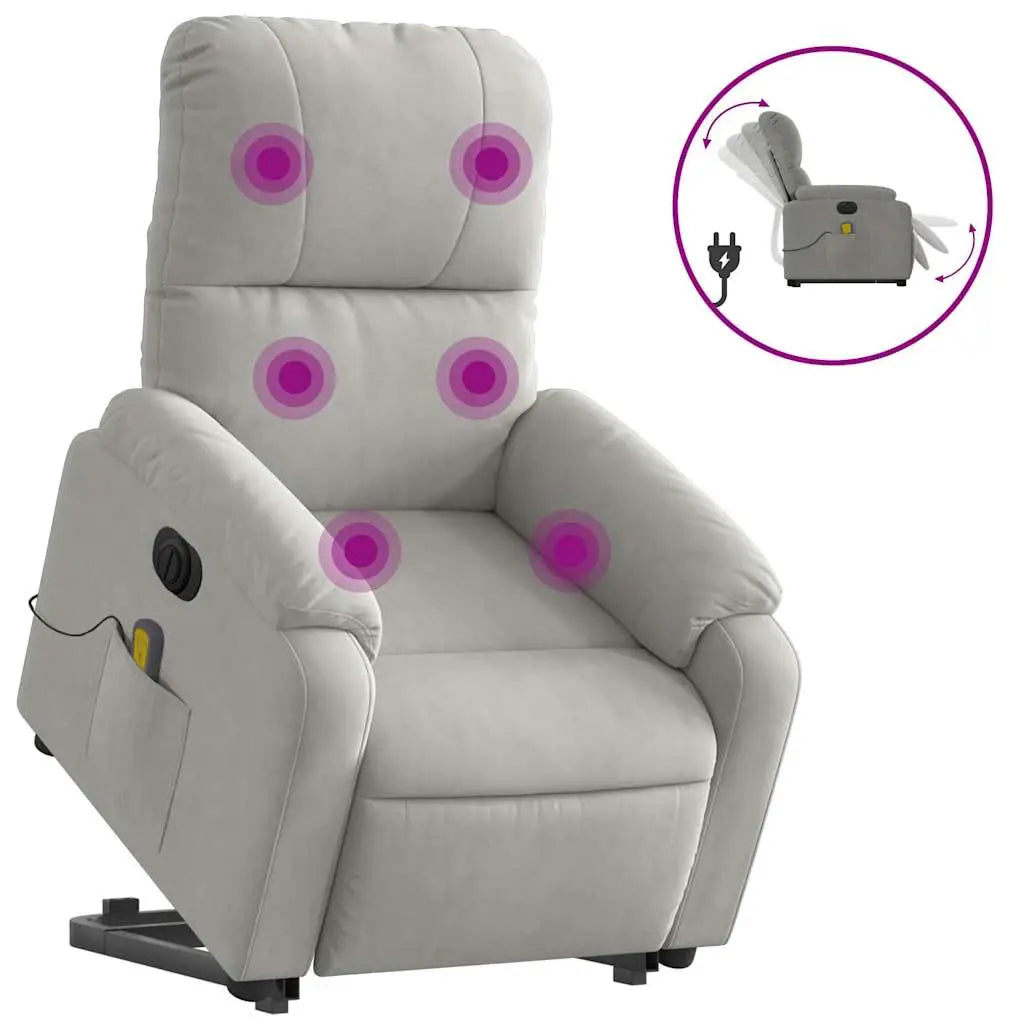 Fauteuil inclinable de massage électrique gris clair - XIOS