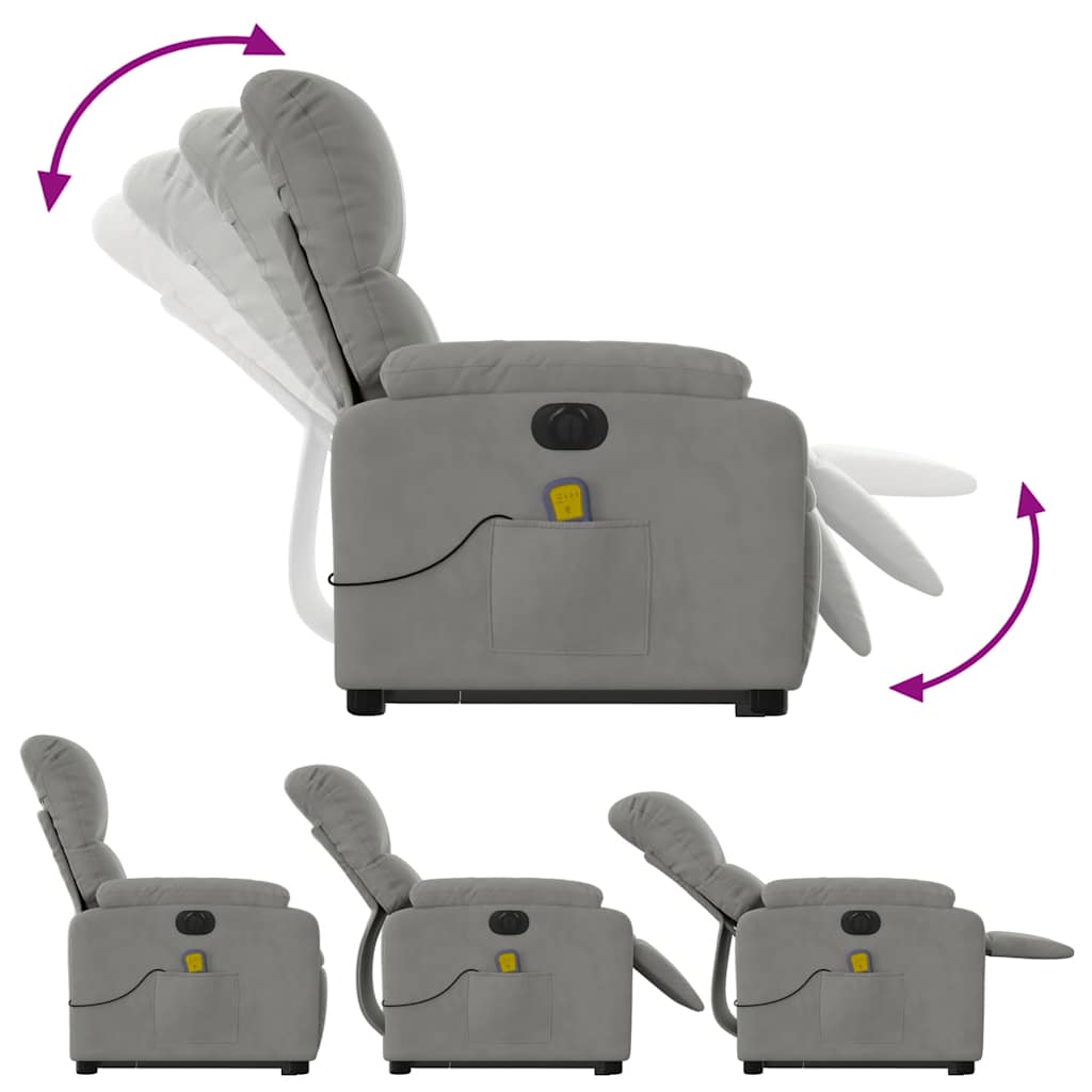 Fauteuil inclinable de massage électrique gris clair - XIOS