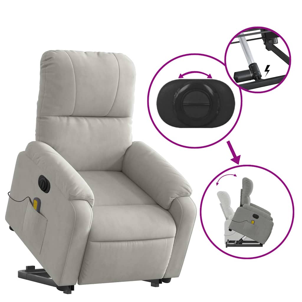 Fauteuil inclinable de massage électrique gris clair - XIOS