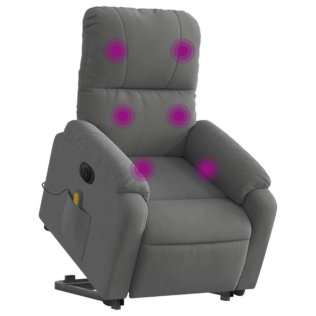 Fauteuil inclinable de massage électrique gris foncé