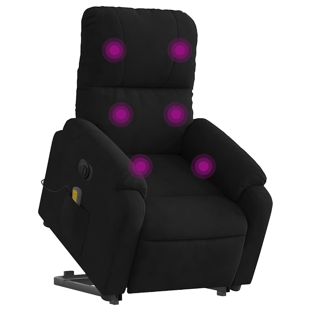 Fauteuil inclinable de massage électrique noir tissu microfibre - XIOS