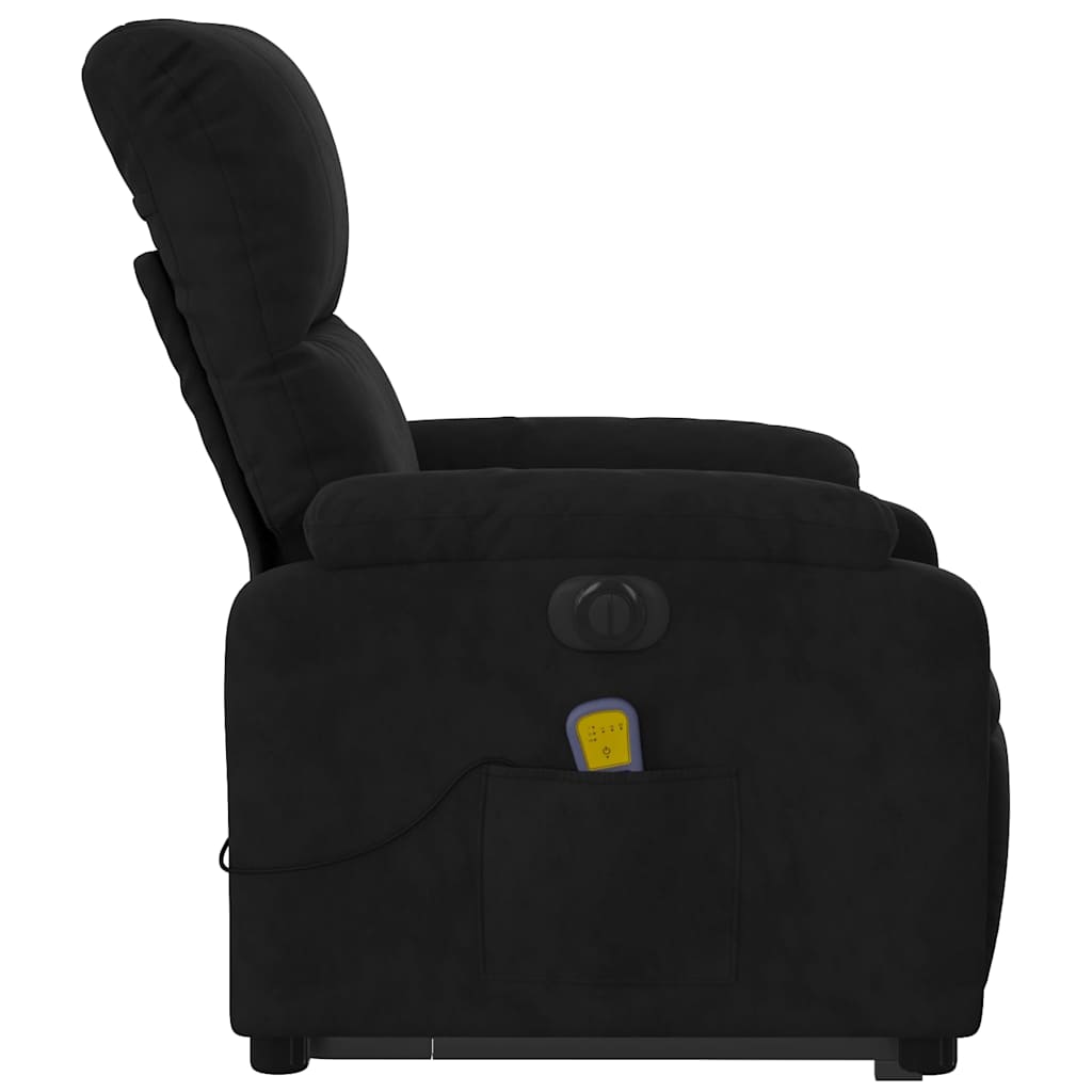 Fauteuil inclinable de massage électrique noir tissu microfibre - XIOS