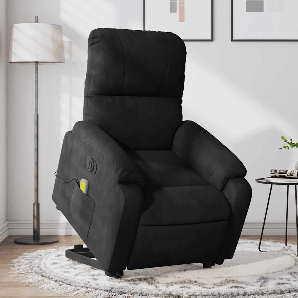 Fauteuil inclinable de massage électrique noir tissu microfibre - XIOS