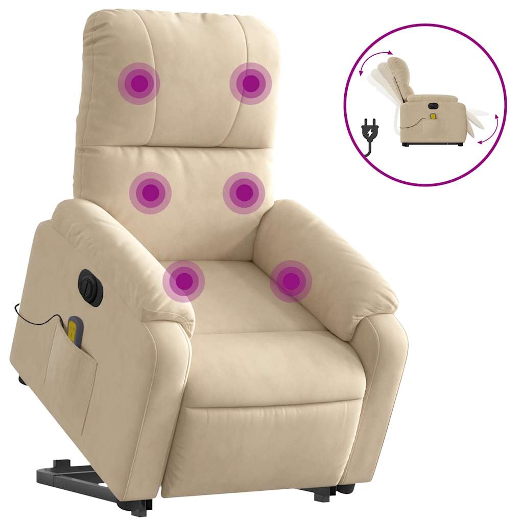 Fauteuil inclinable de massage électrique crème - XIOS