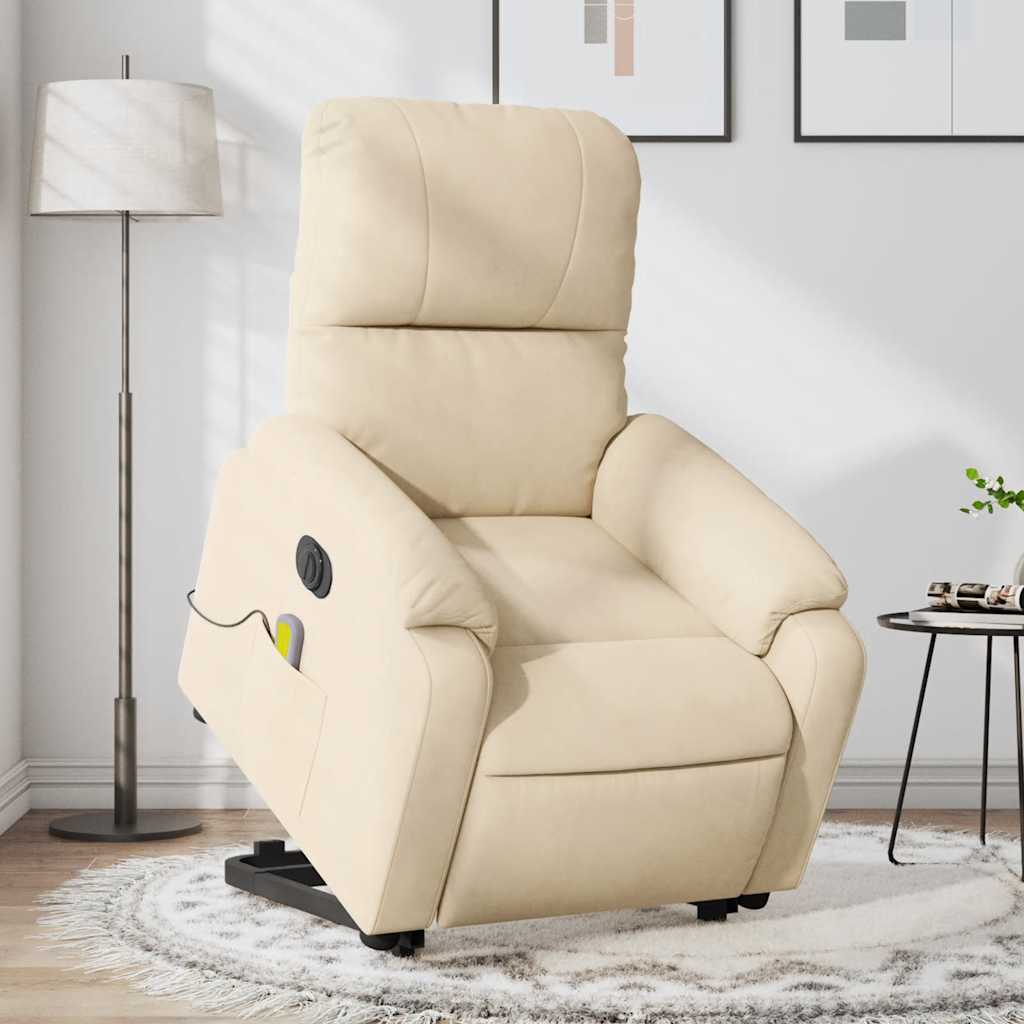 Fauteuil inclinable de massage électrique crème