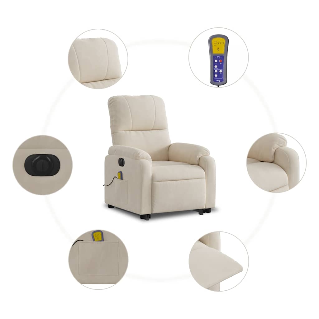 Fauteuil inclinable de massage électrique beige microfibres - XIOS