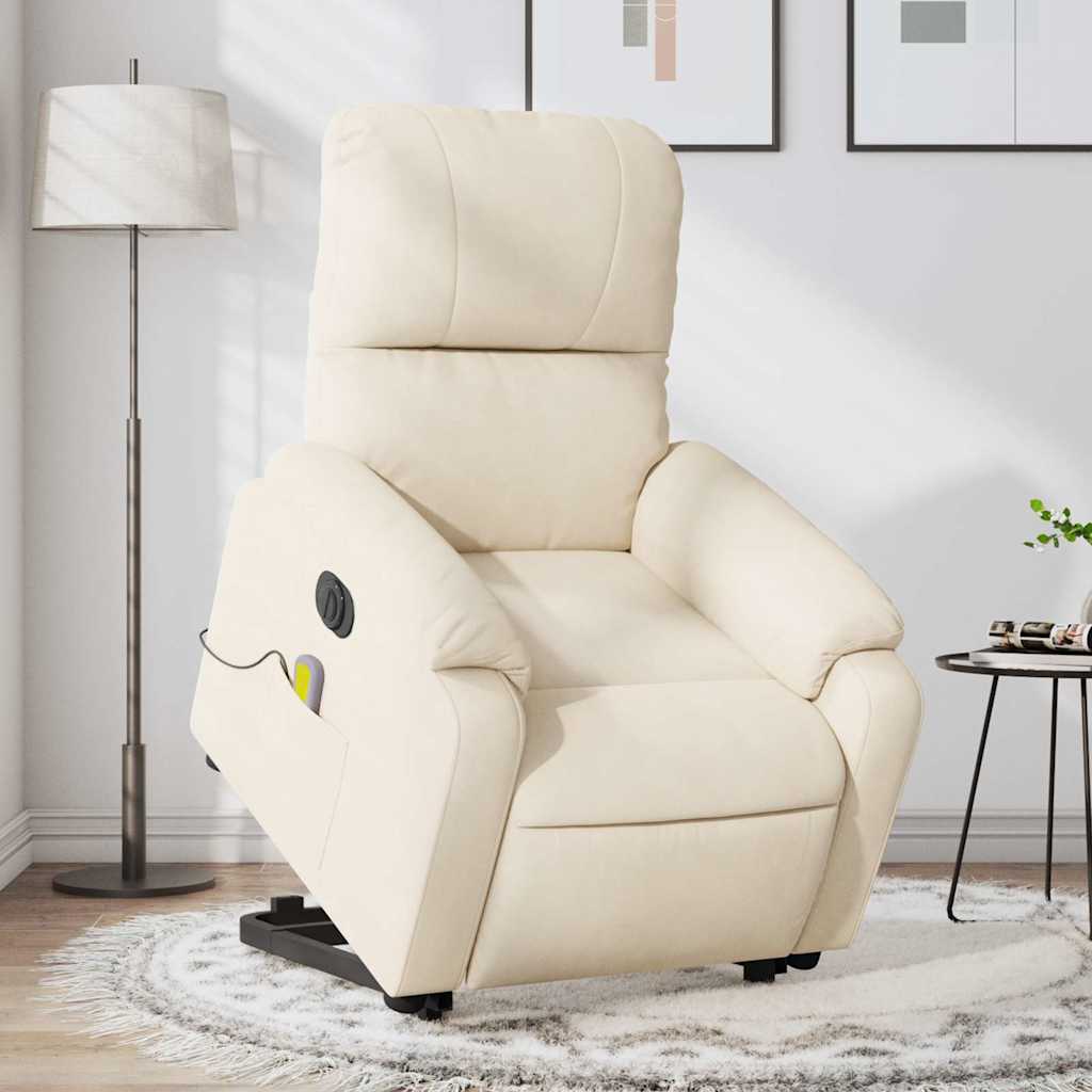 Fauteuil inclinable de massage électrique beige microfibres - XIOS