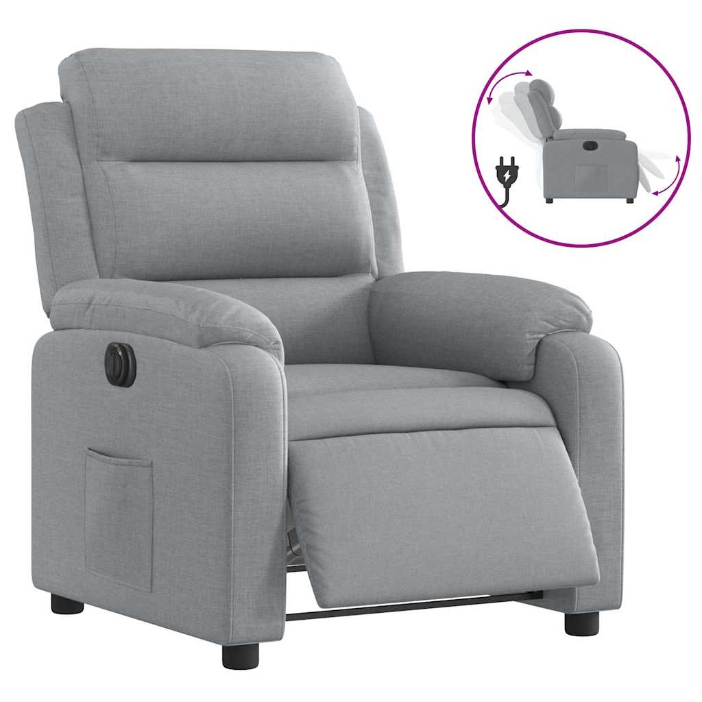 Fauteuil inclinable électrique Gris clair Tissu - XIOS