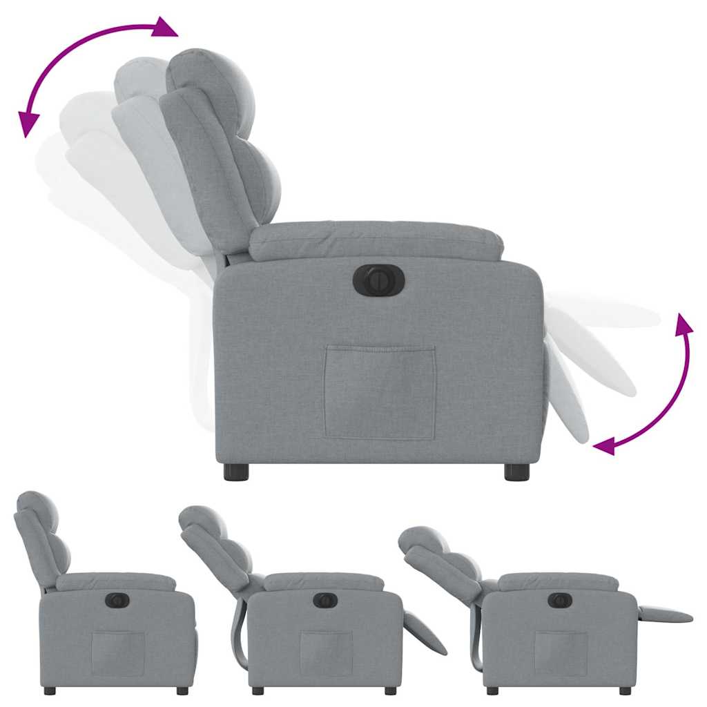 Fauteuil inclinable électrique Gris clair Tissu - XIOS