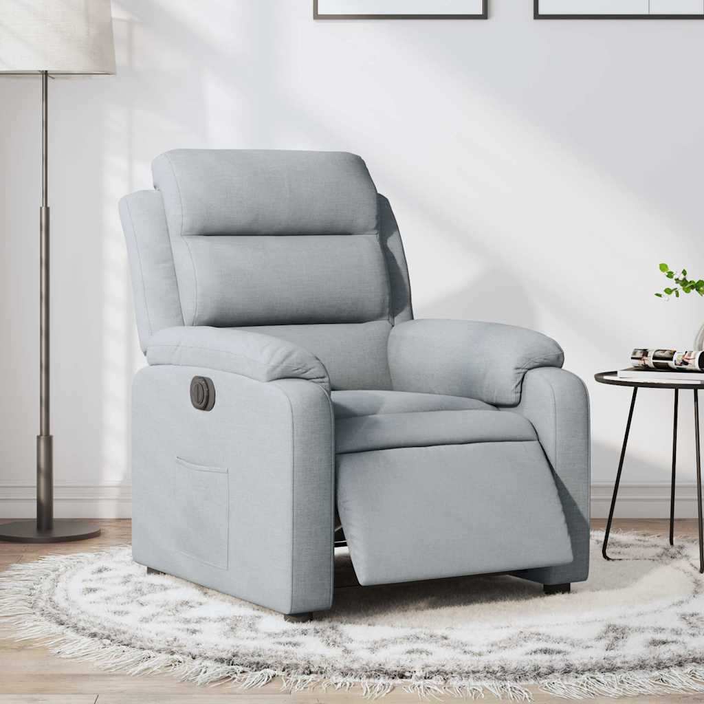 Fauteuil inclinable électrique Gris clair Tissu - XIOS