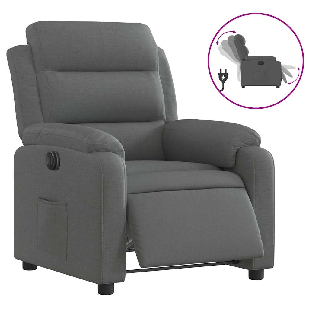 Fauteuil inclinable électrique Gris foncé Tissu - XIOS