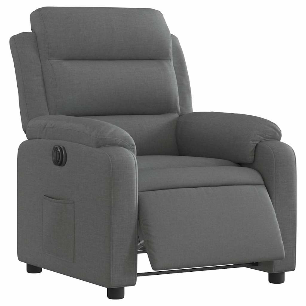 Fauteuil inclinable électrique Gris foncé Tissu