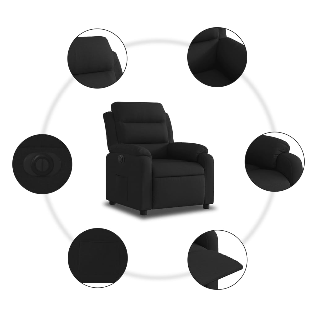 Fauteuil inclinable électrique Noir Tissu - XIOS