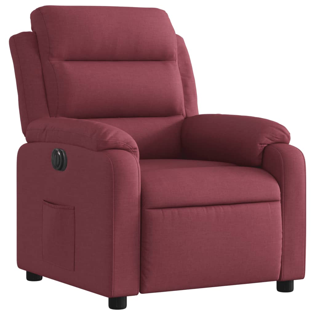 Fauteuil inclinable électrique Rouge bordeaux Tissu - XIOS