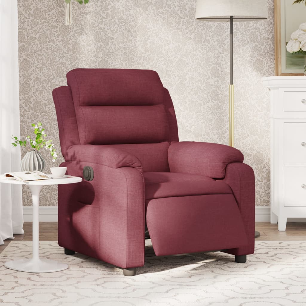 Fauteuil inclinable électrique Rouge bordeaux Tissu - XIOS