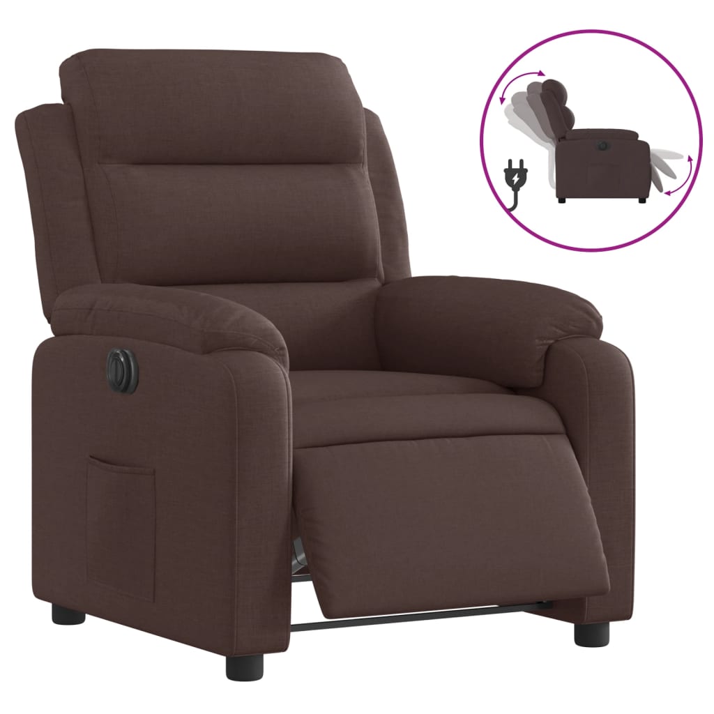 Fauteuil inclinable électrique Marron foncé Tissu - XIOS
