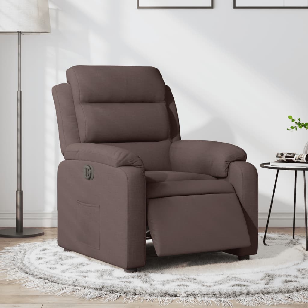Fauteuil inclinable électrique Marron foncé Tissu - XIOS
