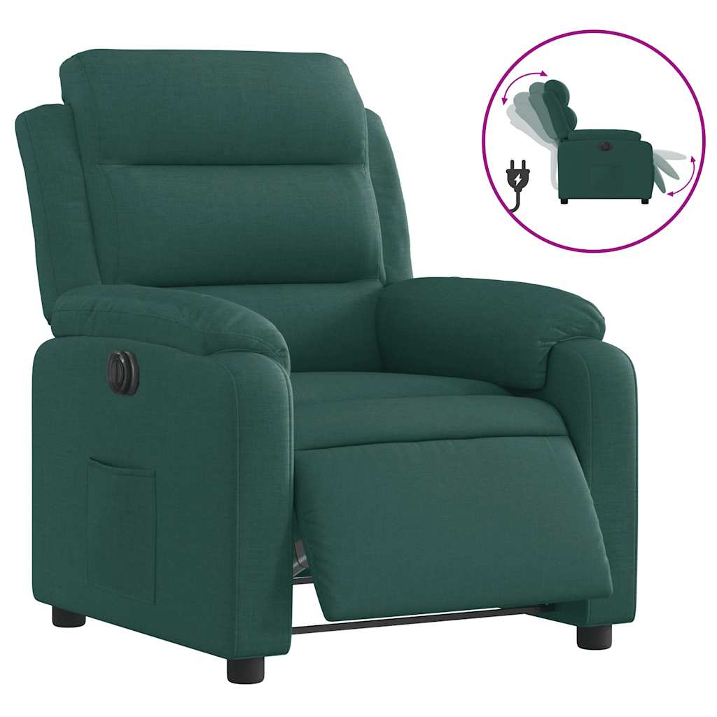 Fauteuil inclinable électrique Vert foncé Tissu - XIOS