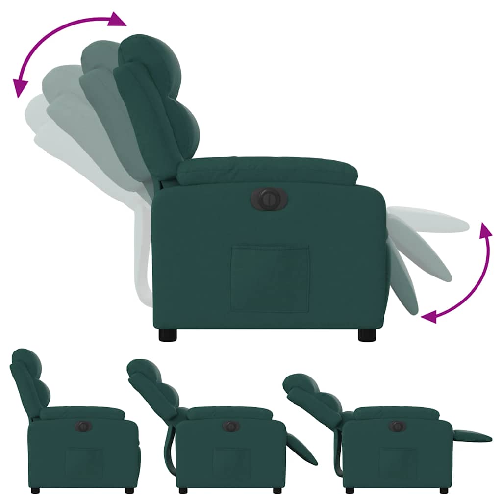 Fauteuil inclinable électrique Vert foncé Tissu - XIOS