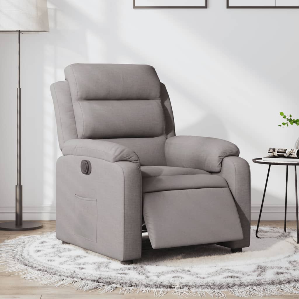 Fauteuil inclinable électrique Taupe Tissu