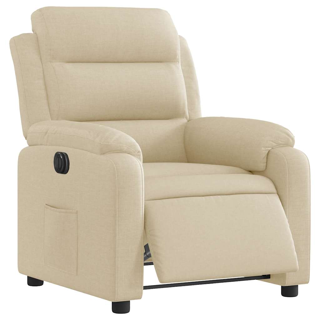 Fauteuil inclinable électrique Crème Tissu - XIOS