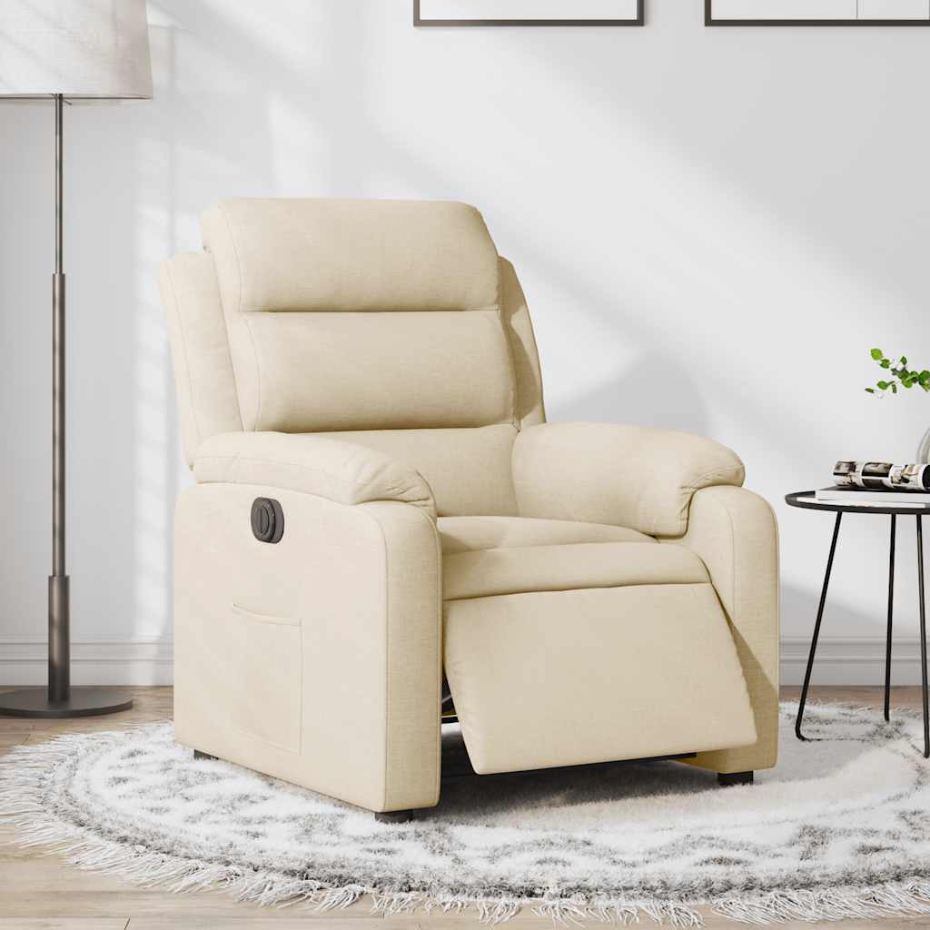 Fauteuil inclinable électrique Crème Tissu - XIOS