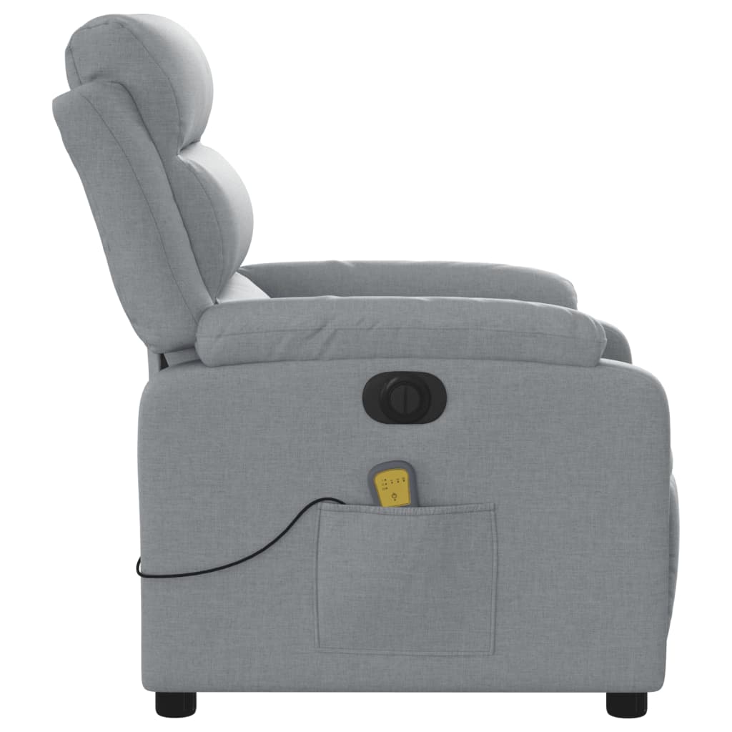 Fauteuil de massage inclinable électrique gris clair tissu - XIOS